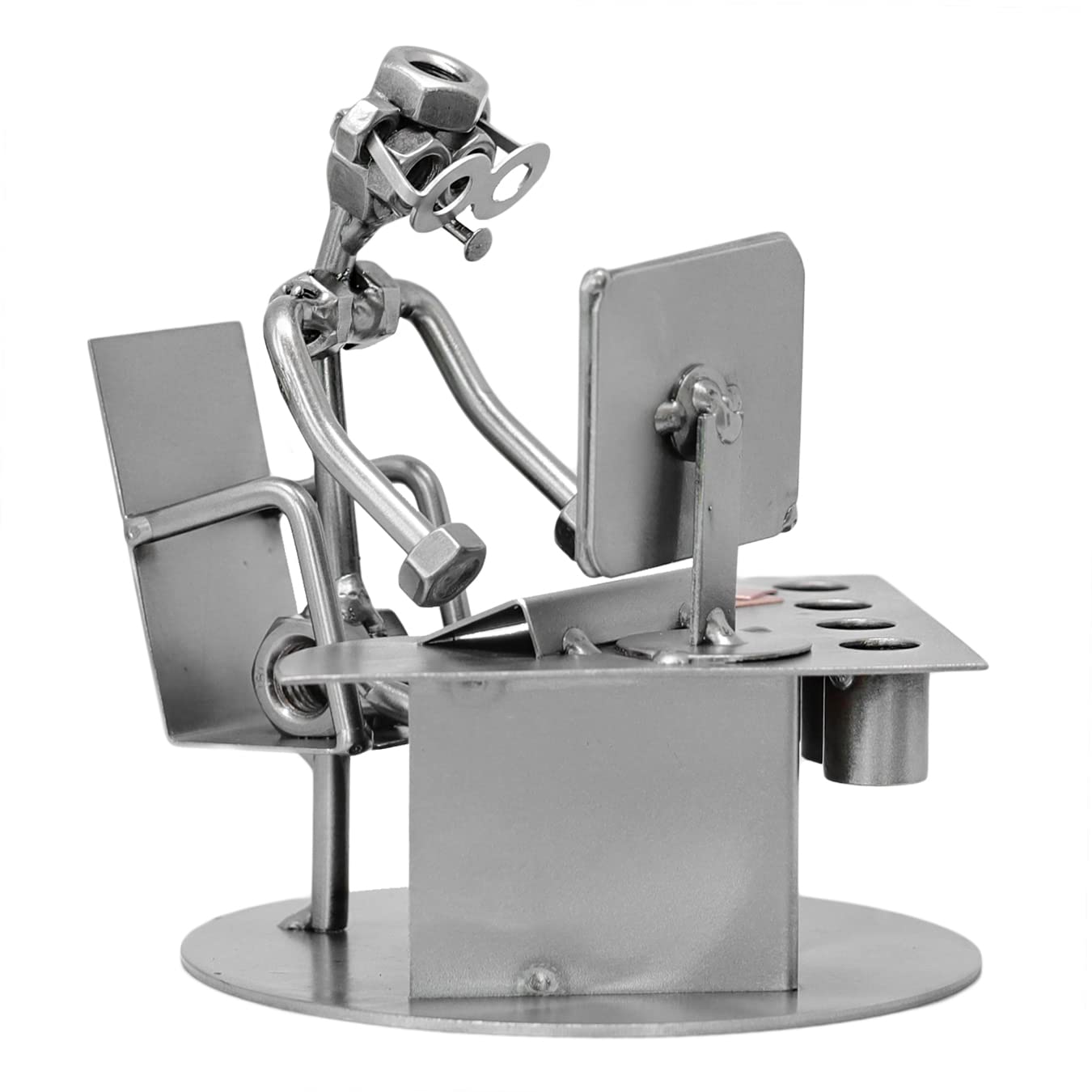 Schraubenmännchen PC BÜRO COMPUTER FREAK Organizer Stiftehalter - Handarbeit Geschenkidee Metallfigur Metallmännchen Stahlfigur Schraubenmännle - Deko für Büro & Zuhause