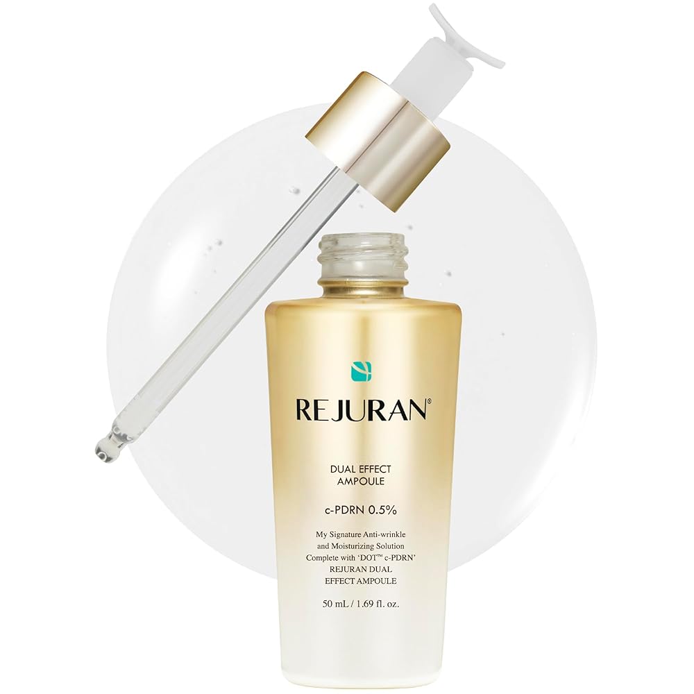 REJURAN Dual Effect Ampoule, DOT DUAL c-PDRN [Larger Size] - Salmon DNA Face Serum for Deep Rejuvenation, Wrinkle Care, Skin Elasticity with Visible Anti-Aging Results. Korean Skincare (1.69 fl oz)