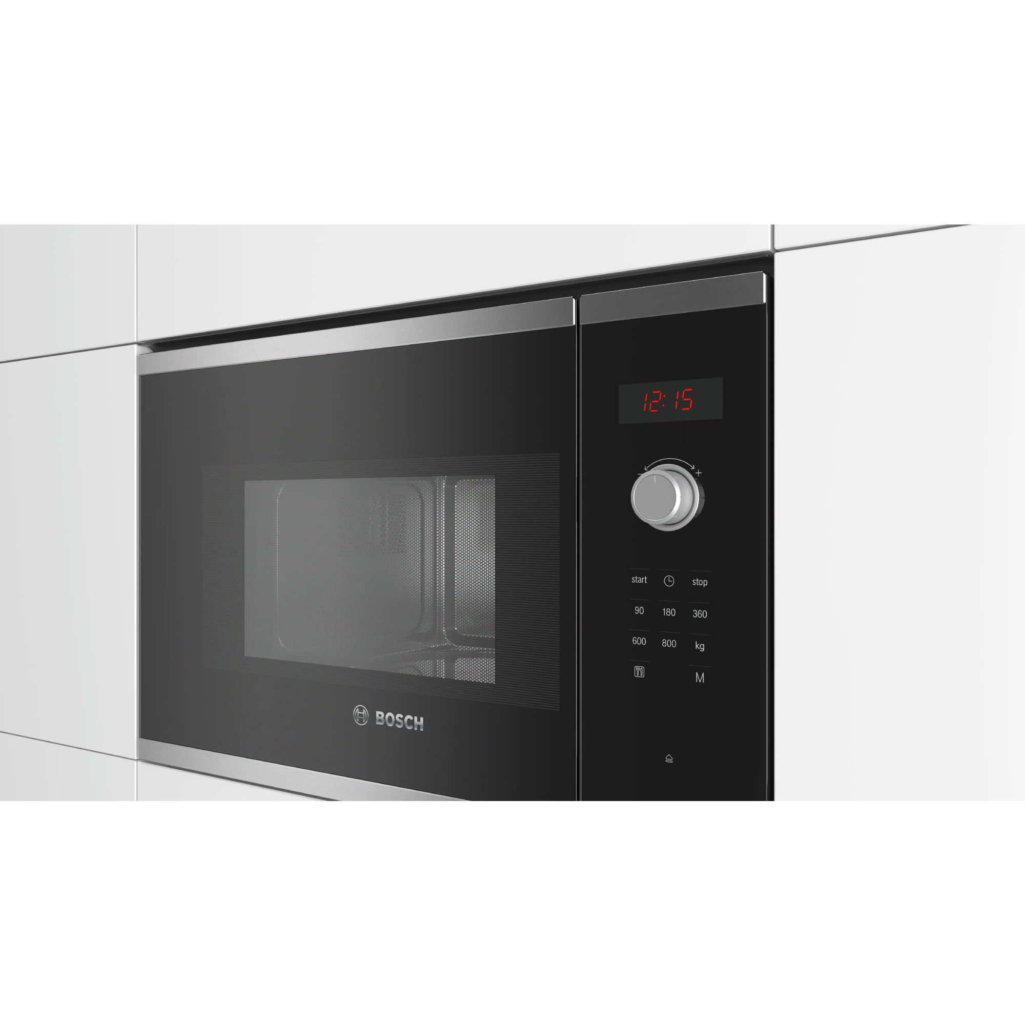 Bosch BFL523MS0, Série 4, Micro-ondes encastrable, 38. 2 x 59.4 x 31.7 cm, 20 litres, Inox