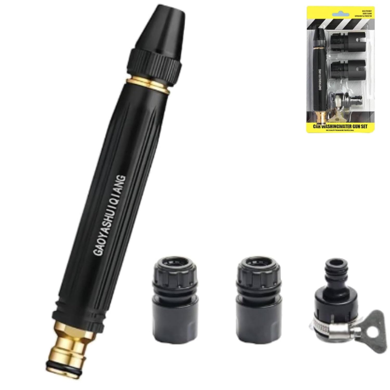 Pressure Sprayer, High Pressure Hose Nozzle, Heavy Duty Adjustable Water Nozzle Jet Sweeper, Home High-Pressure Car Wash Water Gun, 3 Modes Adjustable, Power Nozzle for Garden Hose (1PC)