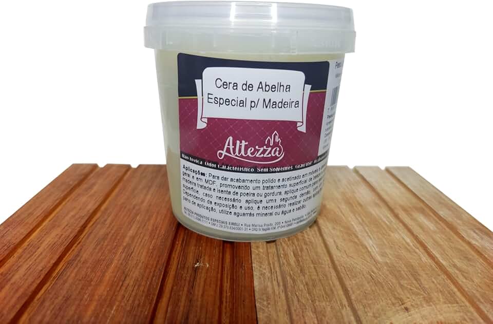 Cera de Abelha Especial Para Madeira Lustra e Brilha Atóxica e Incolor Polimento de Móveis Vintage Demolição e Mogno Tábua de Carne e Churrasco 350g Embalagem Econômica