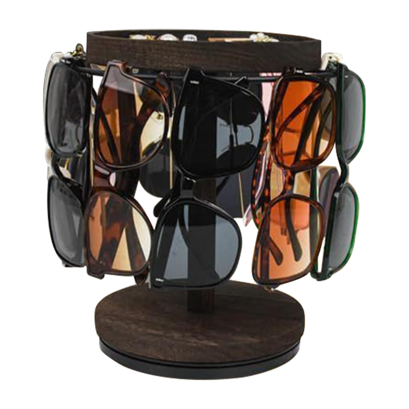Étagère à lunettes rotative en bois pour table de chevet et coiffeuse