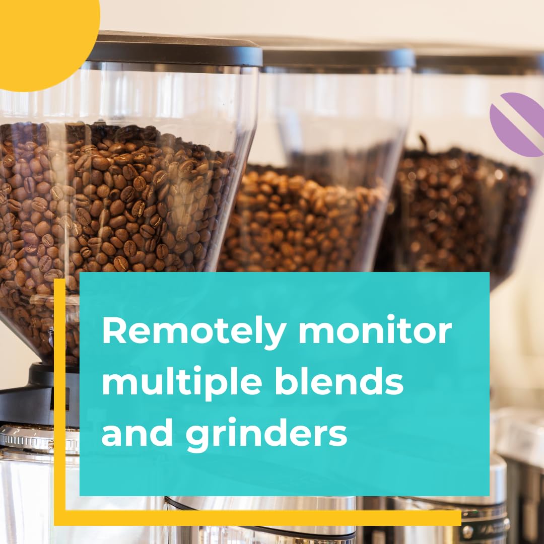 Moulin à Café avec Surveillance à Distance | Pack de 1 avec Prise WiFi Intelligente + Abonnement de Données Gratuit de 12 Mois | Suivi en Temps Réel des Dosages de Café