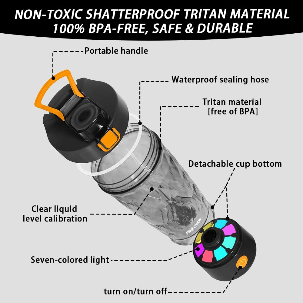 PROCHAIN Electric Protein Shaker Bottle, 22oz BPA-Free Tritan — Amazon image 2