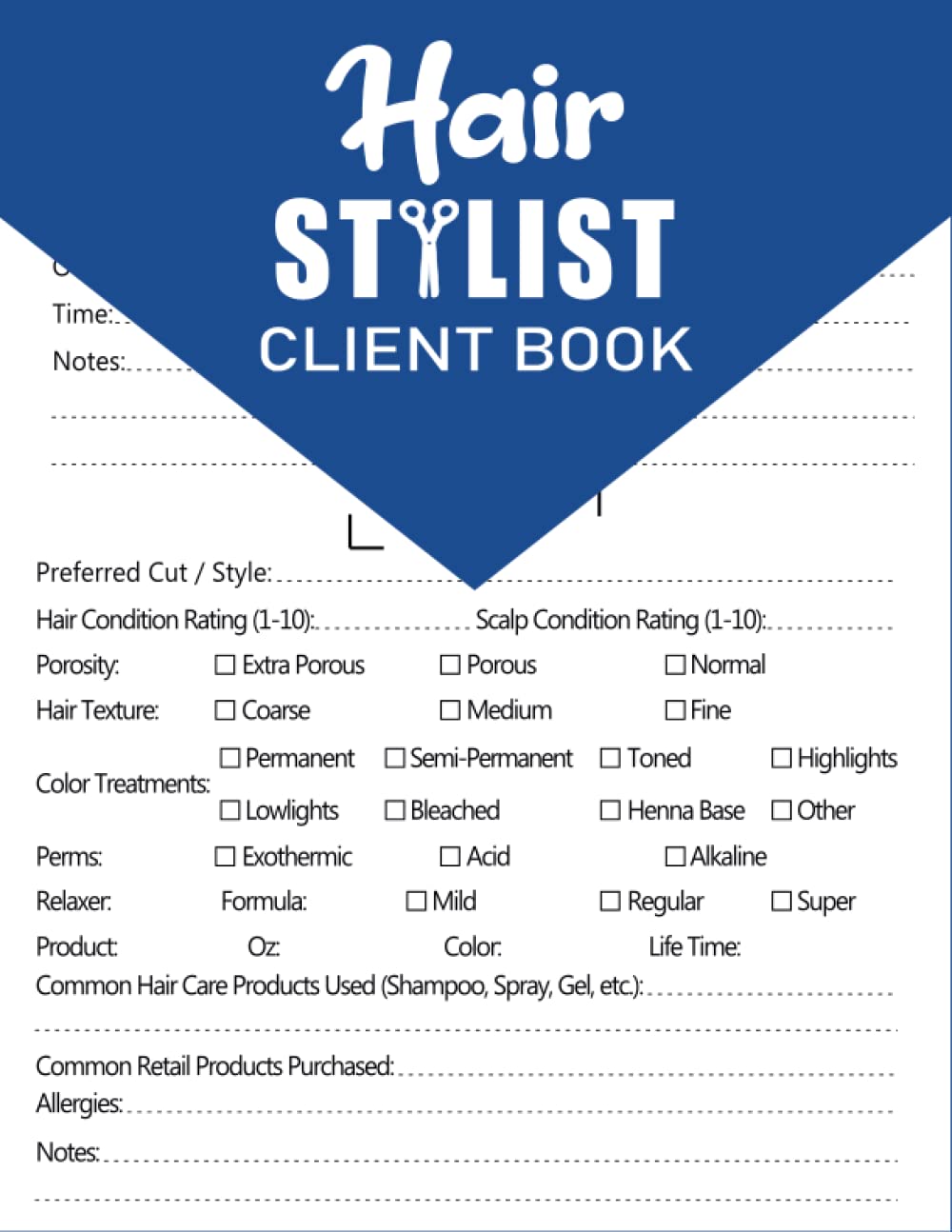 Hair Stylist Client Book: Data Organizer Notebook for Your Personal Record Logbook for Salons | Client Record Book for Track your Customer Profiles | "8.5x"11 inches, 100 pages.