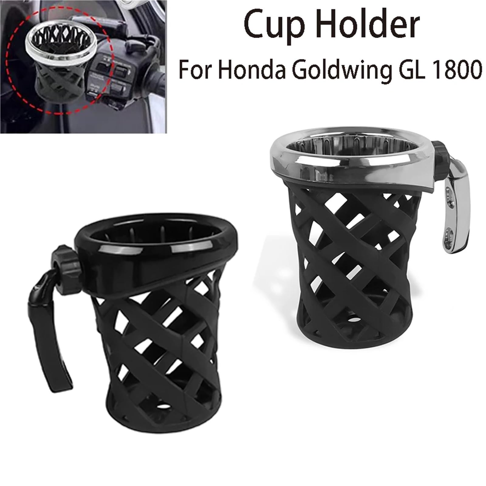 Soporte extendido para botella de agua para Honda Goldwing GL 1800 GL1800 2001-2023 (negro largo)