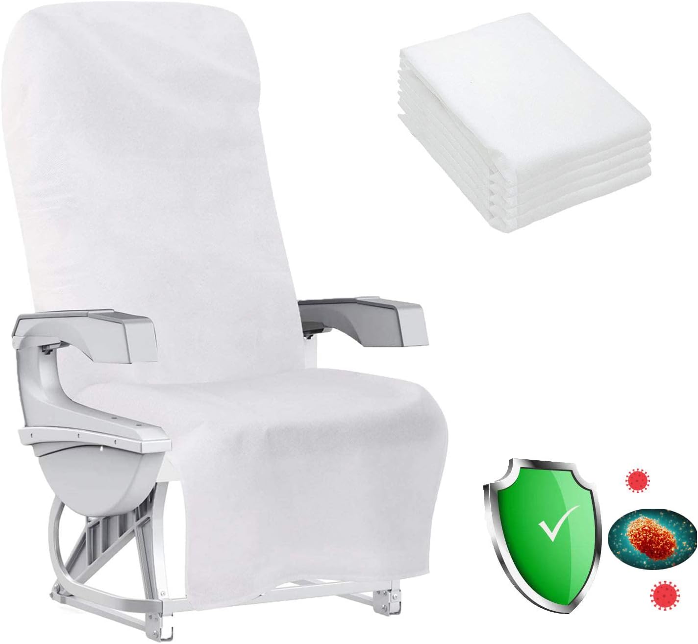 5 Pcs Disposable Airplane Seat Covers Nonwoven Safety