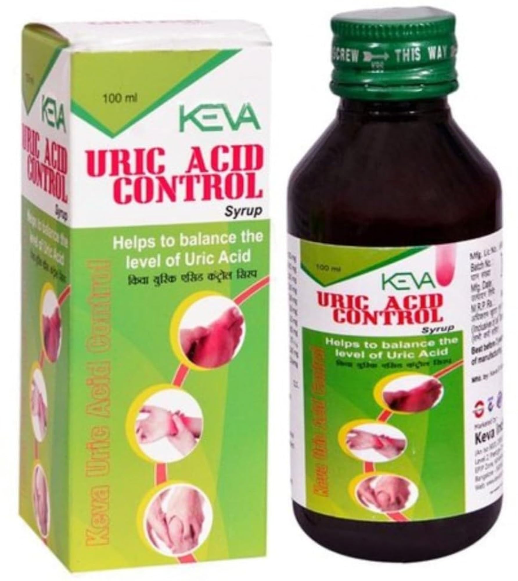 Keva Pure & Premium Uric Acid Control Syrup, Pack of 4