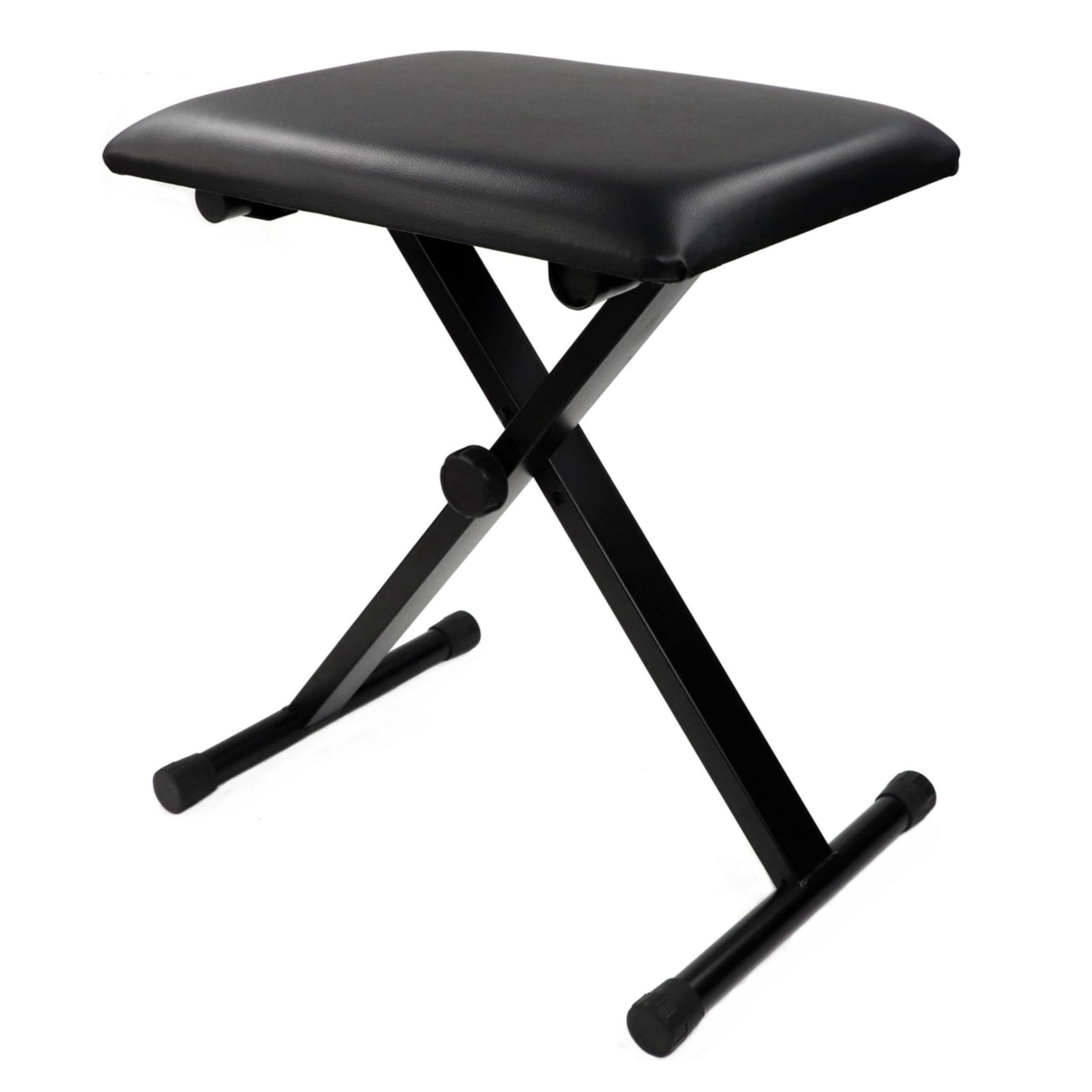 KZU Keyboard Piano Bench, X-Style Collapsible Piano Stool Chair, Padded Cushion Foldable Piano Bench, 16.1"-19.5" Adjustable High-Rebound Foam Non-Slip