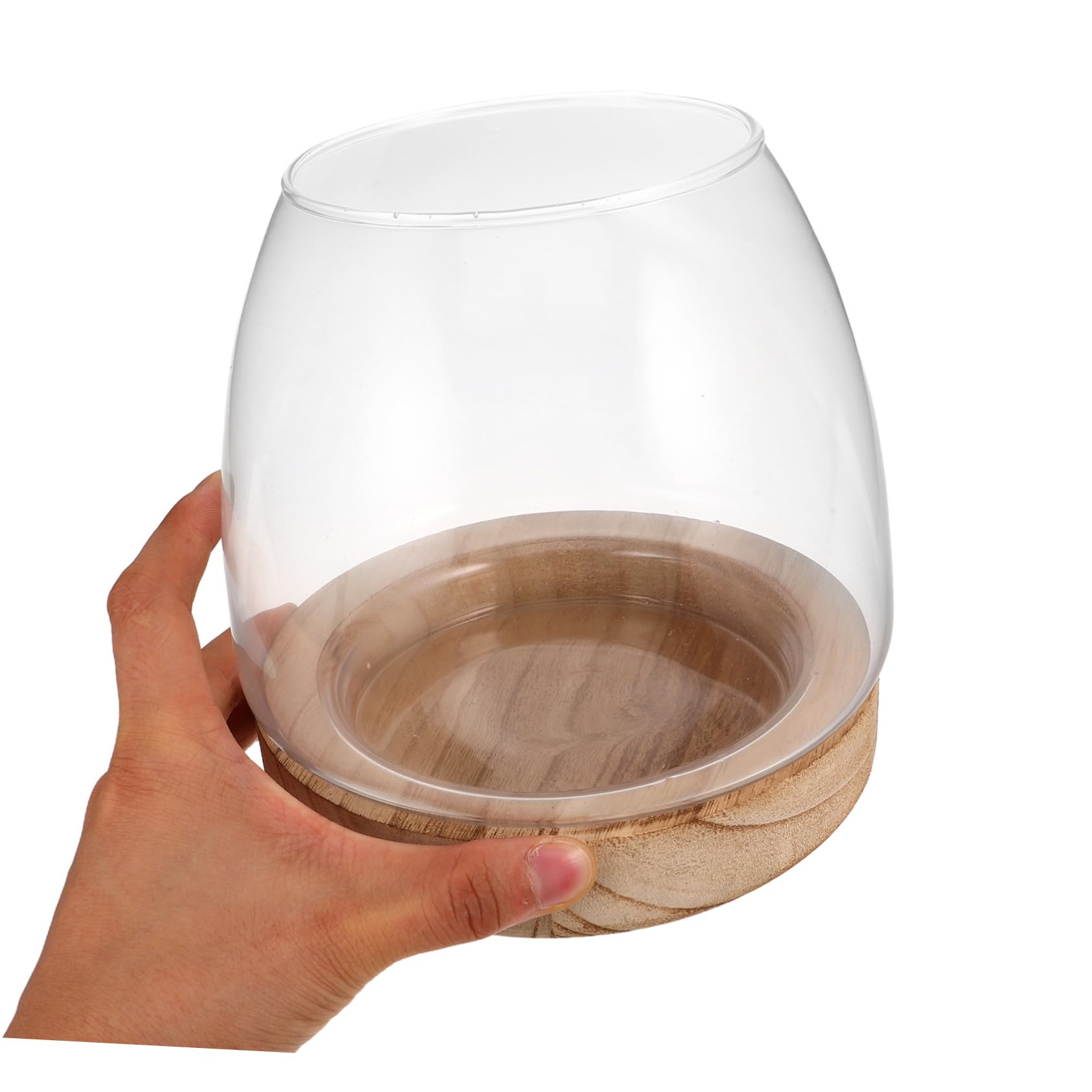 Vase Hydroponique Verre avec Base Station de Propagation Claire pour Plantes Intérieur Terrarium Décoratif pour Bureau et Maison Aquarium Végétal pour Micro-Paysage