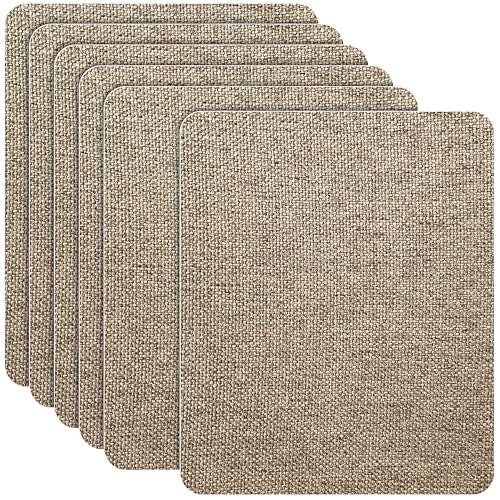 Azobur Coarse Linen Repair Patches, 6 Piece Self-Adhesive Linen Fabric Patches, Multi Color, Can be Used for Linen Sofa Repair and Linen Clothes Repair, Quick Fix Sofa.(Khaki)