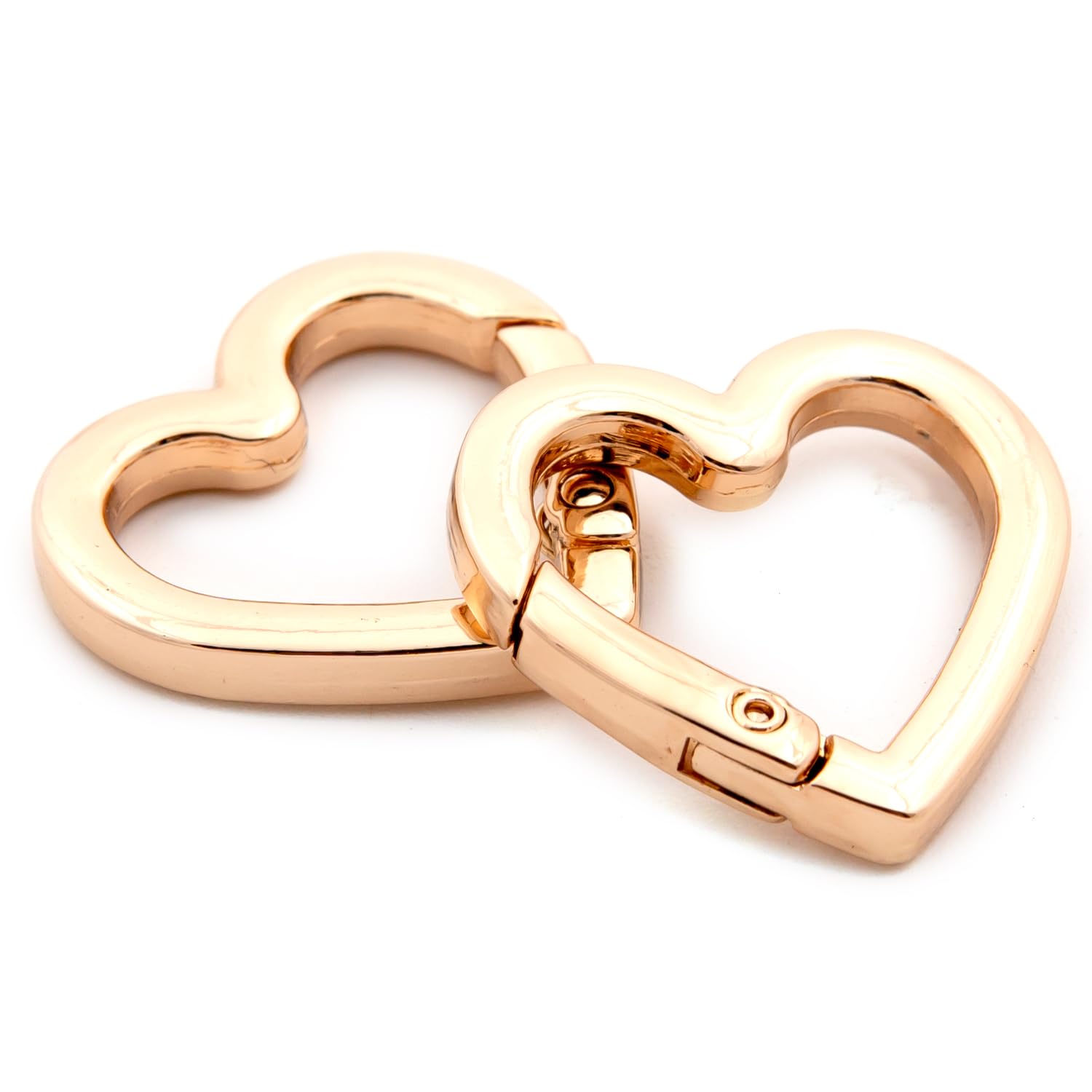 Metal Love Ring, 10PCS Spring Opening Purse Making Snap Angle-Edge Love-Rings Clip Key Ring Holder (Gold,3/5