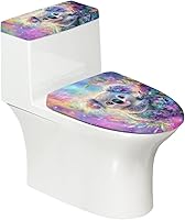 Vista 30 de Cubierta de asiento de inodoro con estampado de cebra, cubierta de tapa de tanque de inodoro ovalada negra, alargada, redonda, repuesto