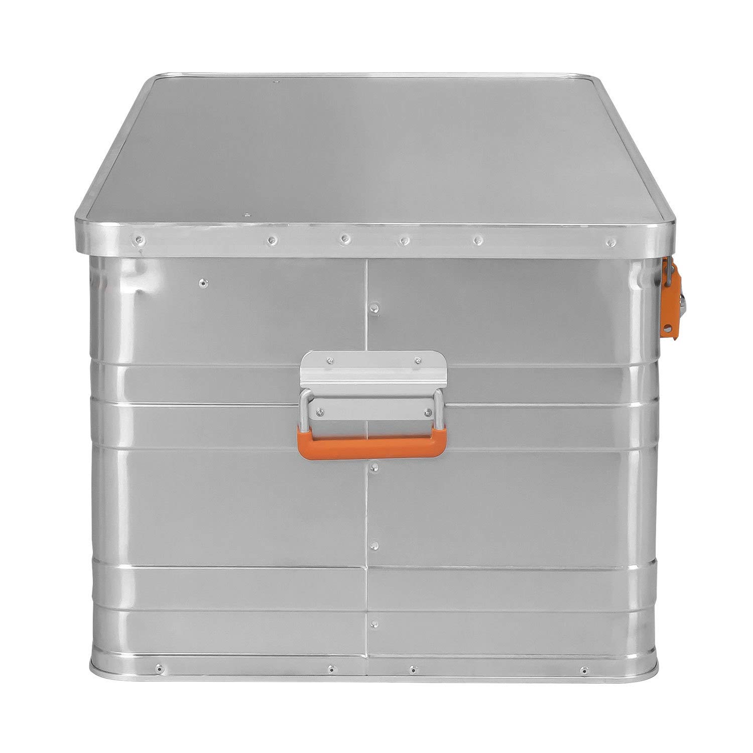 Alubox B140 - Aluminiumbox Transportbox 140 Liter Alukiste mit Deckel & Gummidichtung - Inhalt vor Staub und Spritzwasser geschützt, inkl. 2 Zylinderschlösser, Maße (90 x 49 x 38 cm) abschließbar