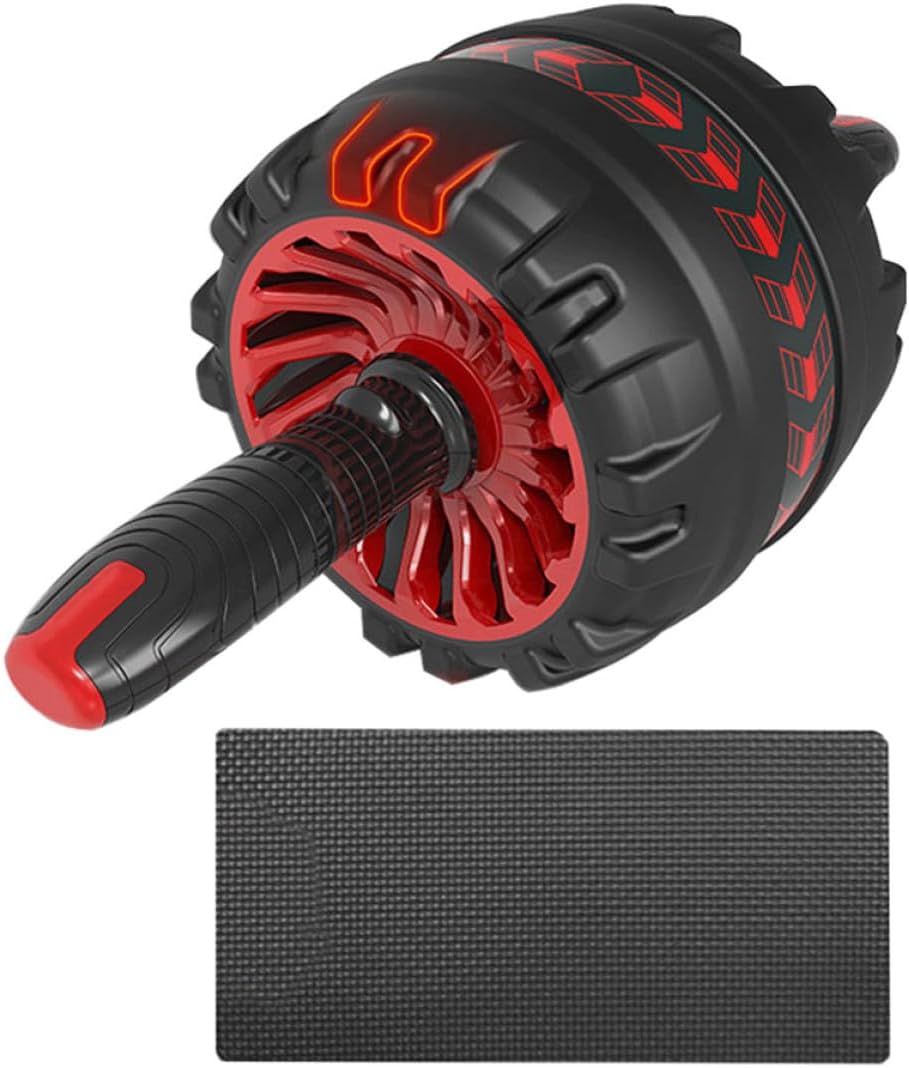 Double Wheel Ab Roller with Mat for Abdominal Exercise Automatic Return Fitness Roller Wheel for Core Workout Lightweight Gym Equipment for Men and Women