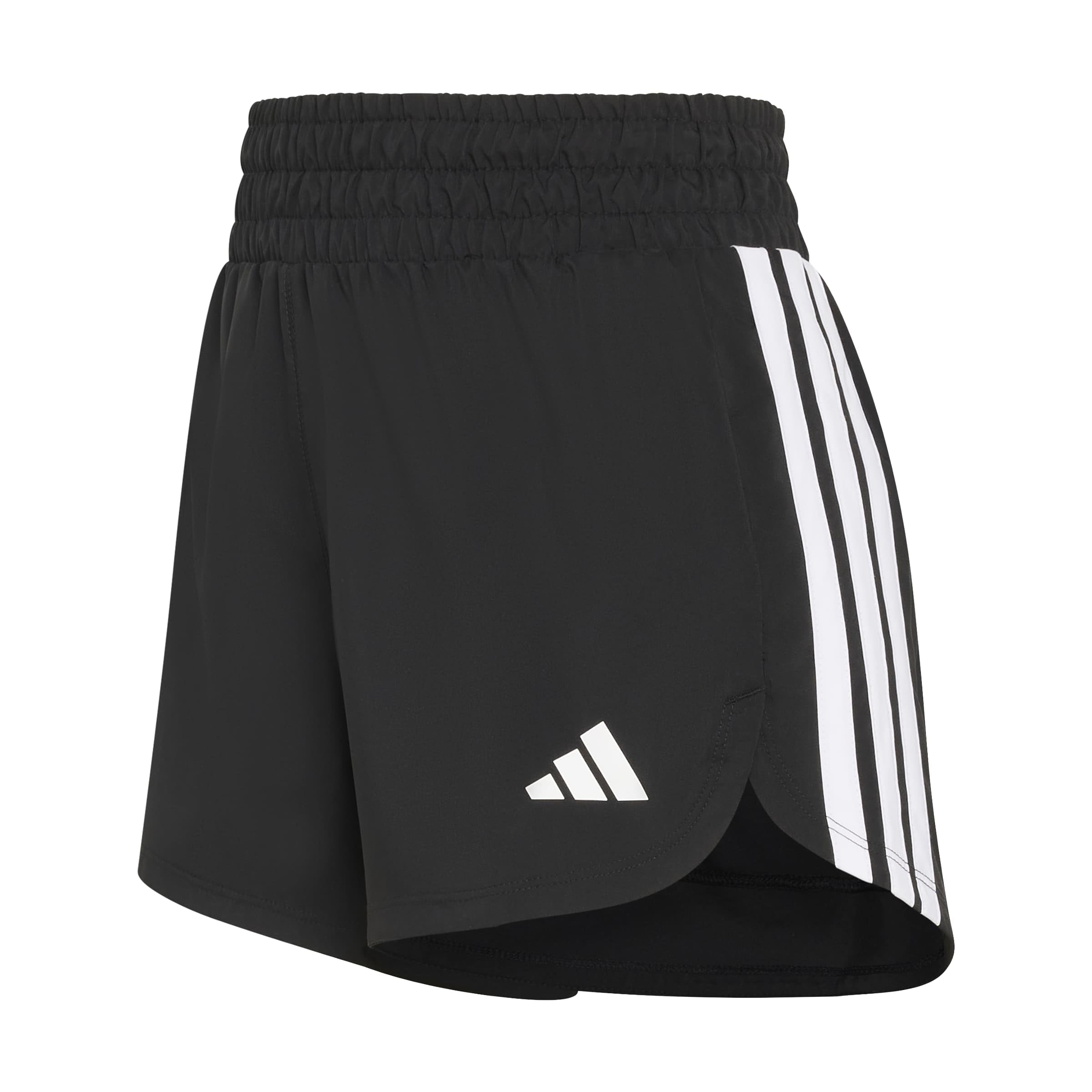 adidas Women's Pacer Workout Woven High Rise Shorts, Black/White, M 5 inch