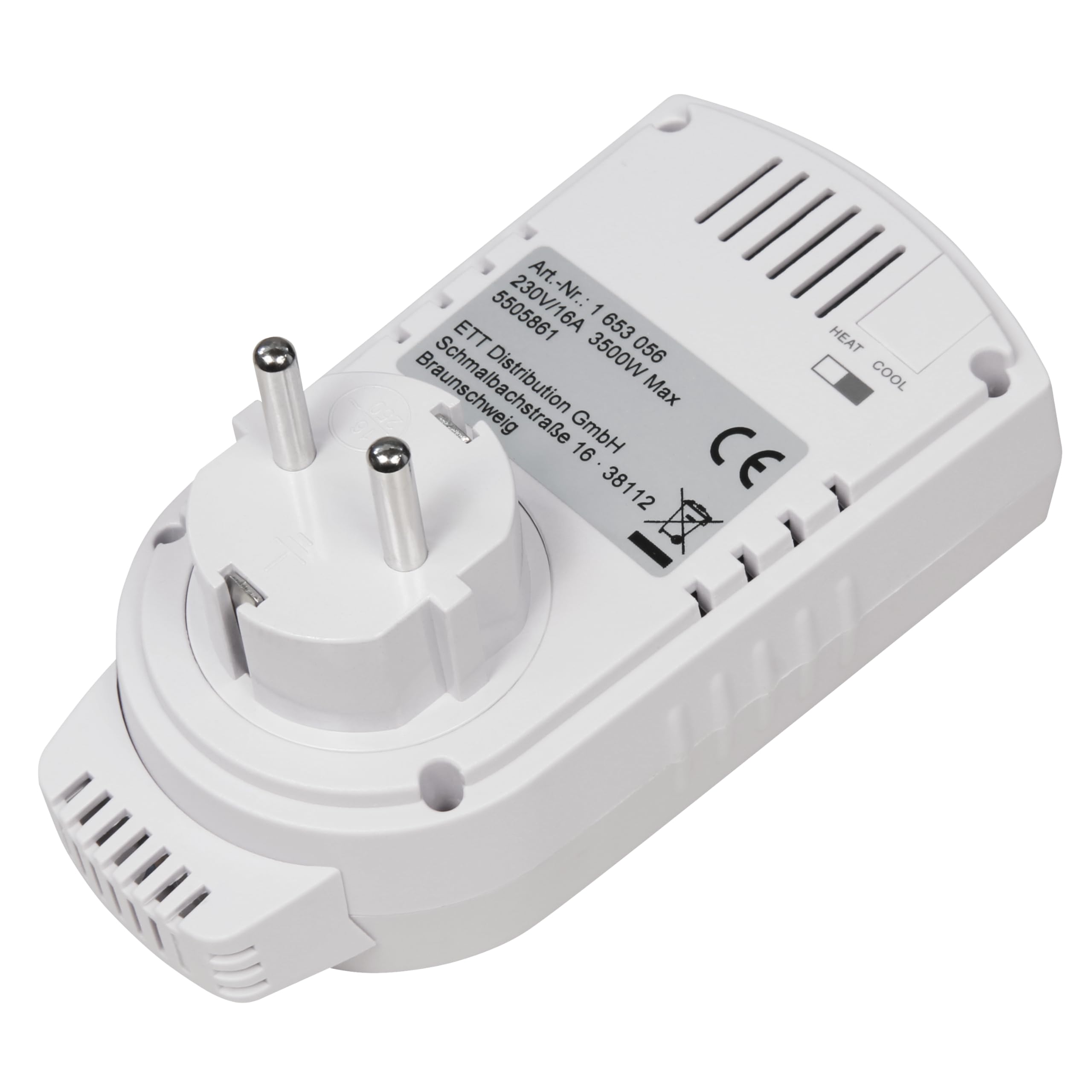 McPower Termostato de Enchufe | TCU-330 | Termómetro 5-30°C, MAX. 3500W, Control Preciso de Temperatura para Calefacción y Aire Acondicionado, 230V
