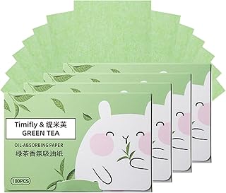 4 Piece Face Blotting Paper Set, 400 PCS Blotting Paper for Oily Skin Care, Blotting Papers, Natural Oil Absorbing Sheets, Oil Blotting Paper, Face Blotting Papers, Face Oil Blotting (Green)