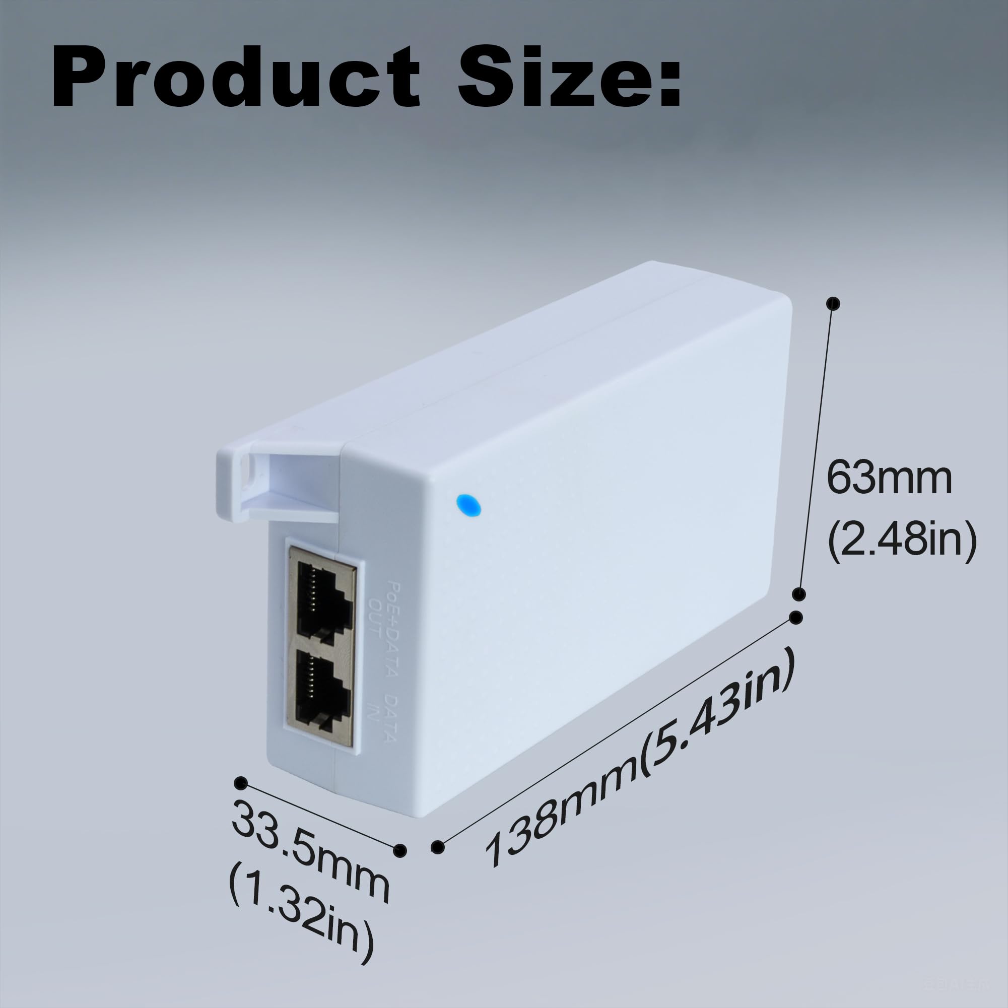 Wtryskiwacz 10G PoE++, 1G/2,5G/5G/10Gb/s, 802.3af/at/bt, zapewnia moc Ethernet PoE 15,4 W/30 W/60 W, do 100 m (100 m), dla urządzeń o bardzo wysokiej prędkości i dużej mocy