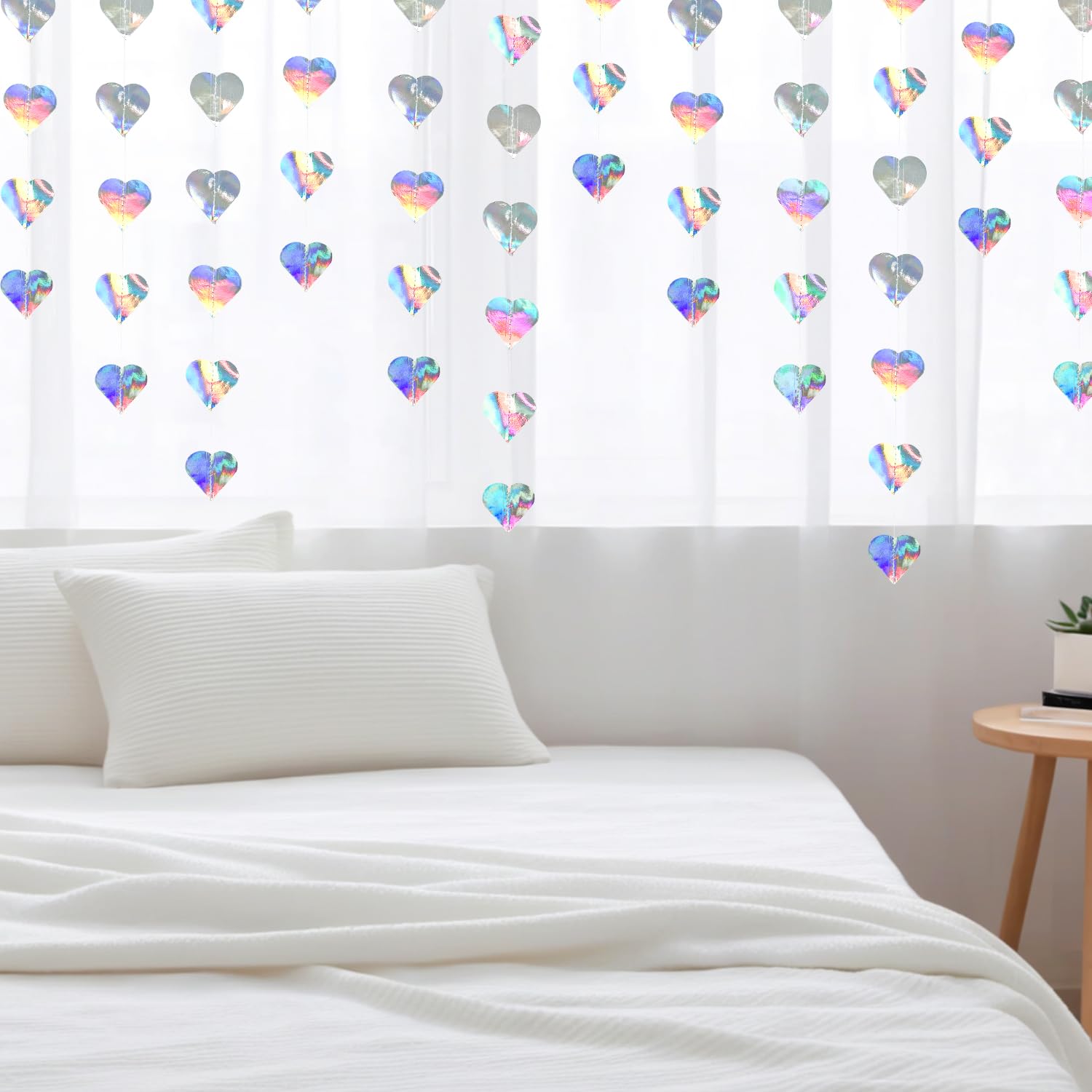 13.12 ft Ghirlanda di carta colorata a forma di cuore Decorazioni arcobaleno appese for feste di