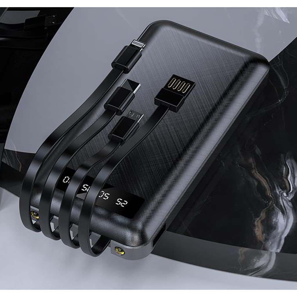 JJJ Mini Fast Charge jest wyposażony w Line Sharing Power Bank 20 000 mAh światło i przenośny powerbank o dużej pojemności (kolor: czarny, rozmiar: 10 000 mAh)
