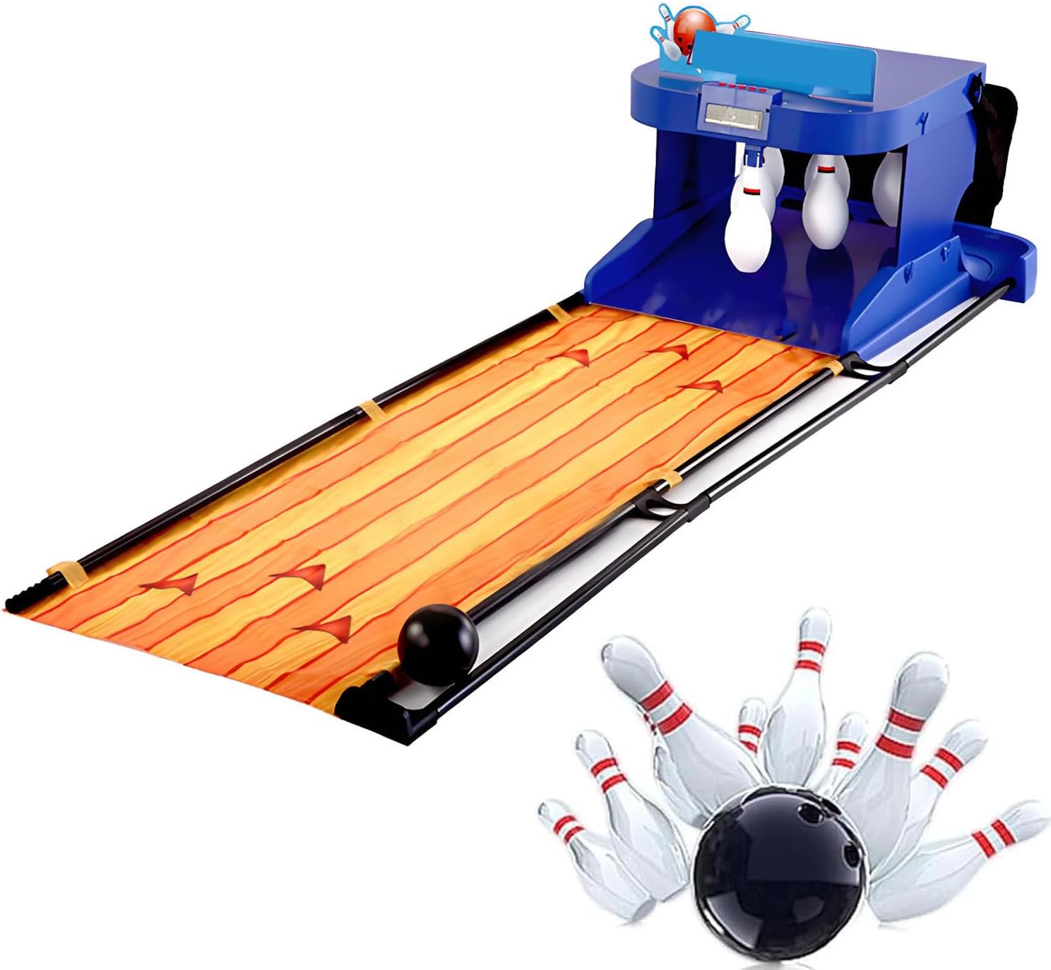 Home Bowling Alley Electric Machine - Electronic Bowling Game with LED Scoreboard, Automatic Reset, Lighting & Sound Effects for Kids & Adults - 3.5m/11.5ft Fun