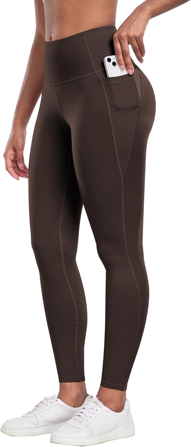 CHRLEISURE Leggings with Pockets for Women - Tummy Control High Waisted Soft Workout Yoga Pants