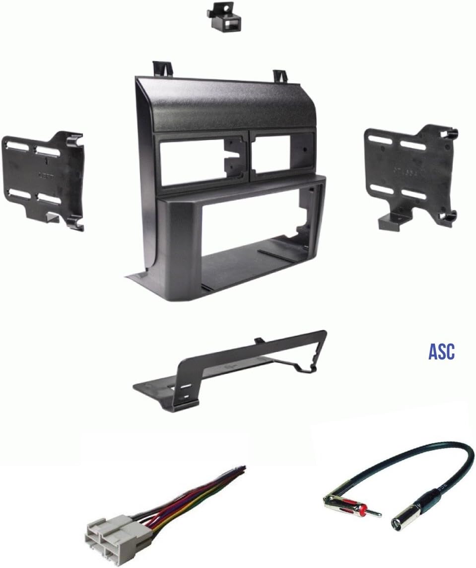 ASC Audio Car Stereo Dash Kit, Wire Harness, and Antenna Adapter for Installing a Double Din Radio for Some 1998-1994 Chevrolet GMC Pickup Truck SUV Suburban Blazer