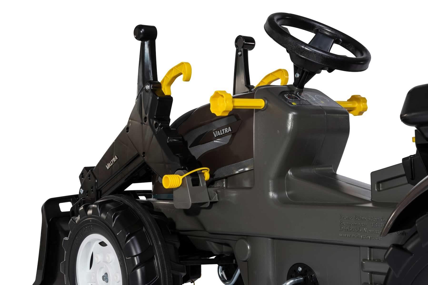 Rolly Toys - Tracteur RollyFarmtrac Premium 730056 - avec Chargeur rollyTrac de 3 à 8 Ans - avec pneus Silencieux - Siège réglable en Longueur et en Hauteur - Marron