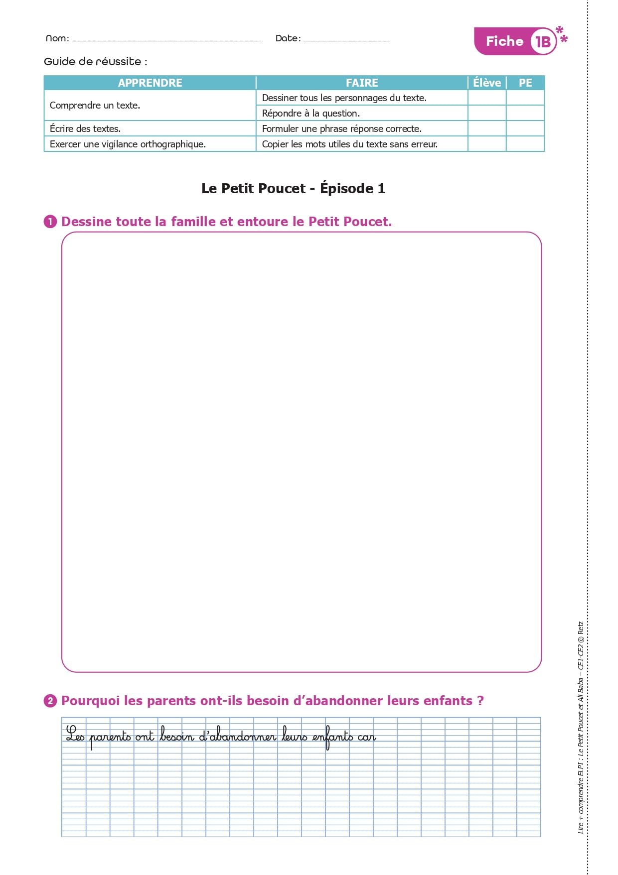 Lire + comprendre CE1 - CE2 (+ ressources numériques) - Le Petit Poucet et Ali Baba: Énonciation - Lexique - Pronoms - Implicite
