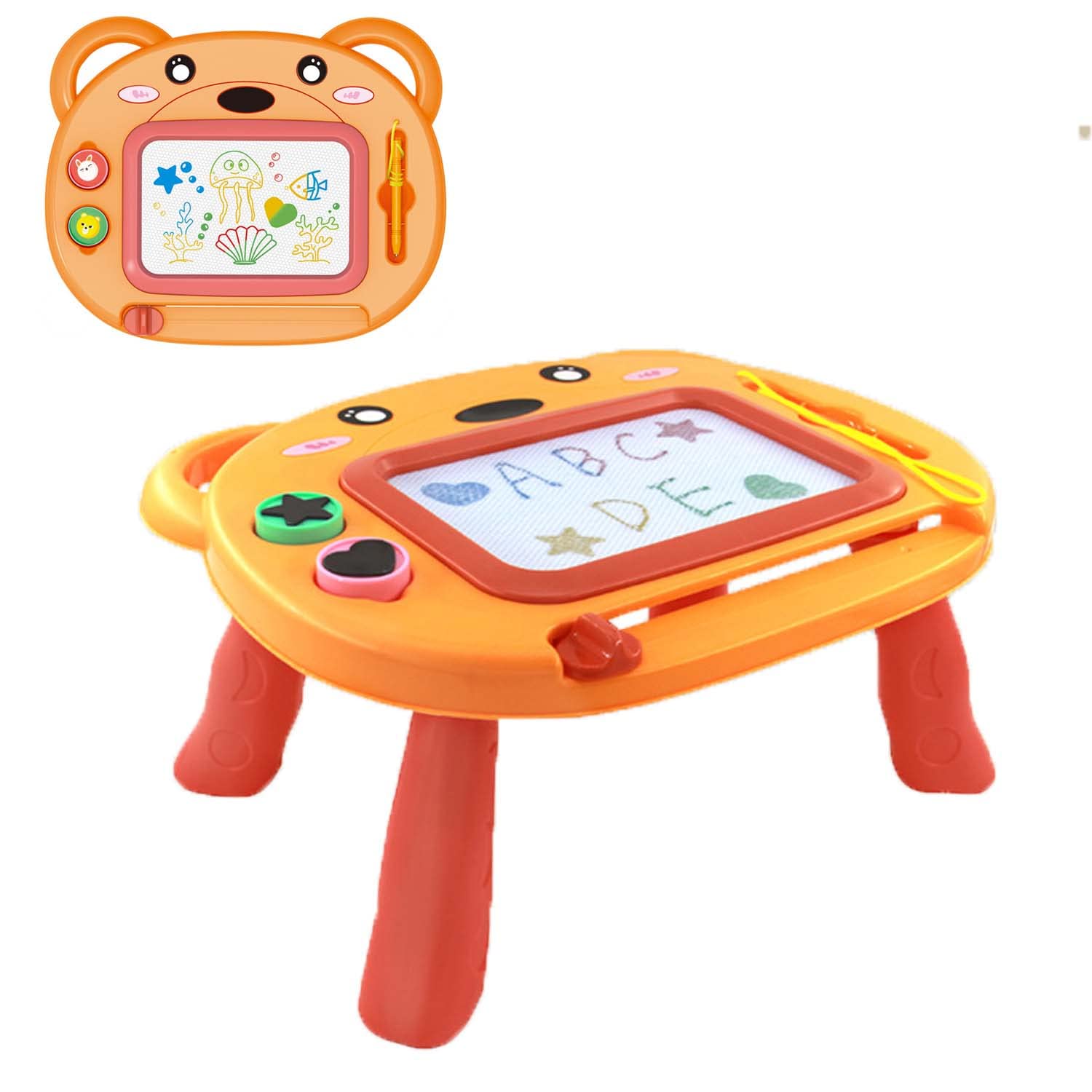 Magnetic Drawing Board, Erasable Doodle Board Baby Educational Learning Toys 2-in-1 Set Bear Drawing Pad Gift Toys for 3 4 5 Girls Boys Kids Toddlers