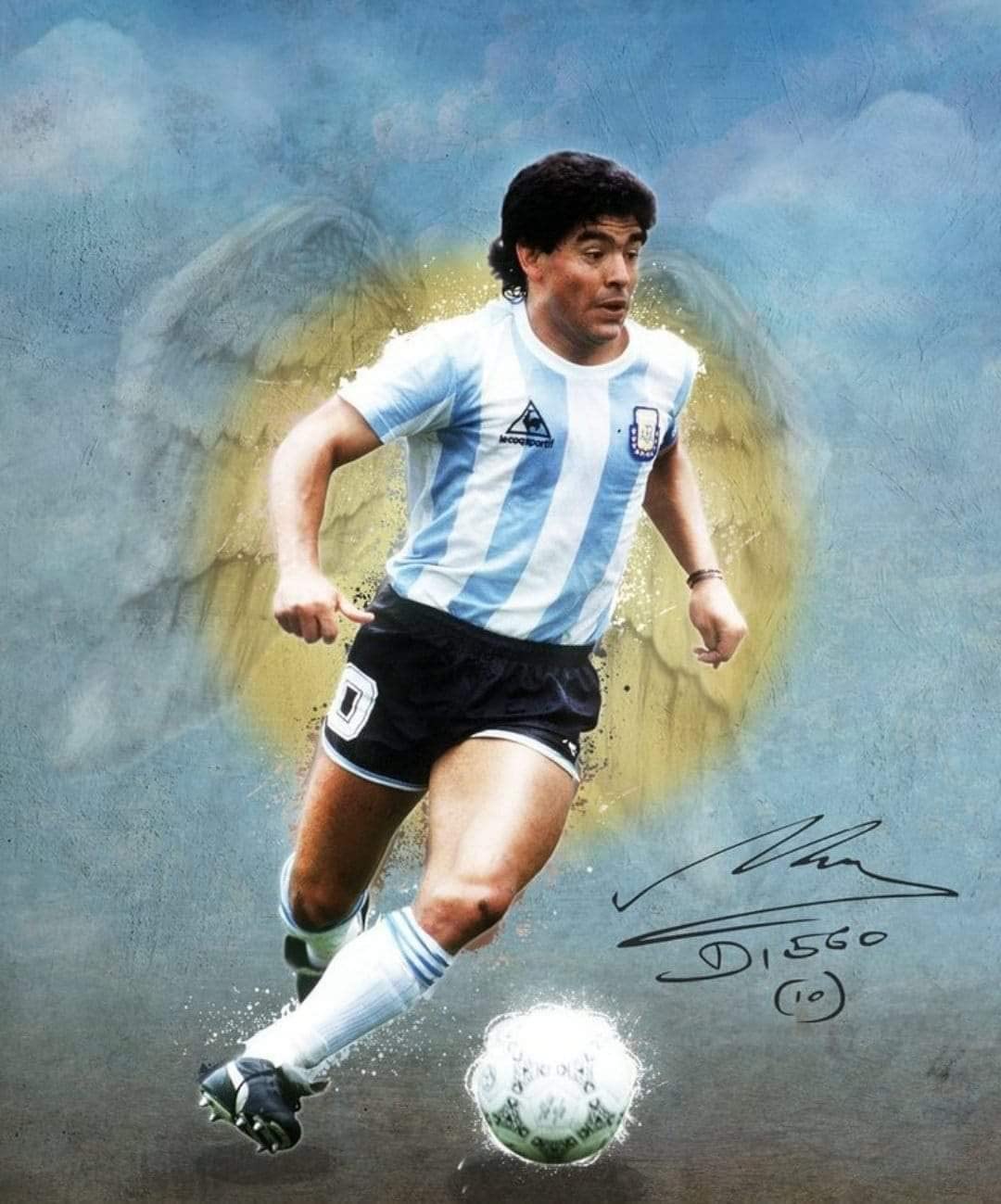 Multicolor Diego Armando Maradona Football Sport Picture Poster Wall Art Print A4