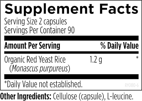 Miniatura 4 de Designs for Health Cápsulas de arroz de levadura roja 1200 mg 004oz suplemento de arroz de levadura roja para apoyar la salud cardiovascular sin OMG