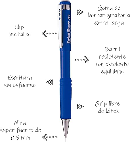 Miniatura 2 de Pentel Twist-Erase III - Portaminas mecánico (0.5 mm), paquete de 1 unidad, (QE515BPM)