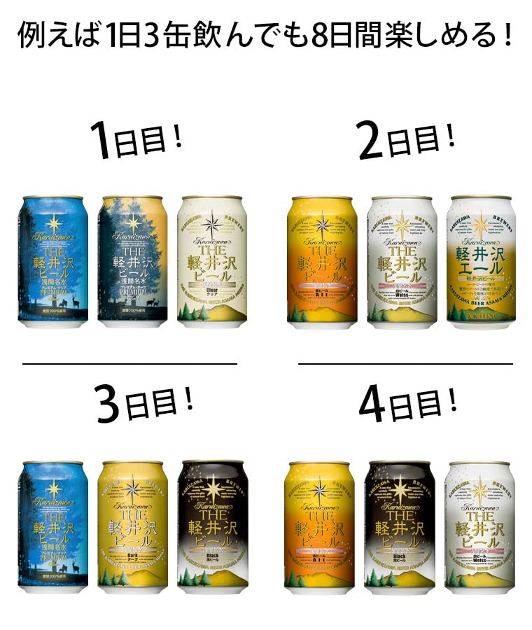 Amazon.co.jp: THE軽井沢ビール 飲み比べセット 350ml缶24本入り