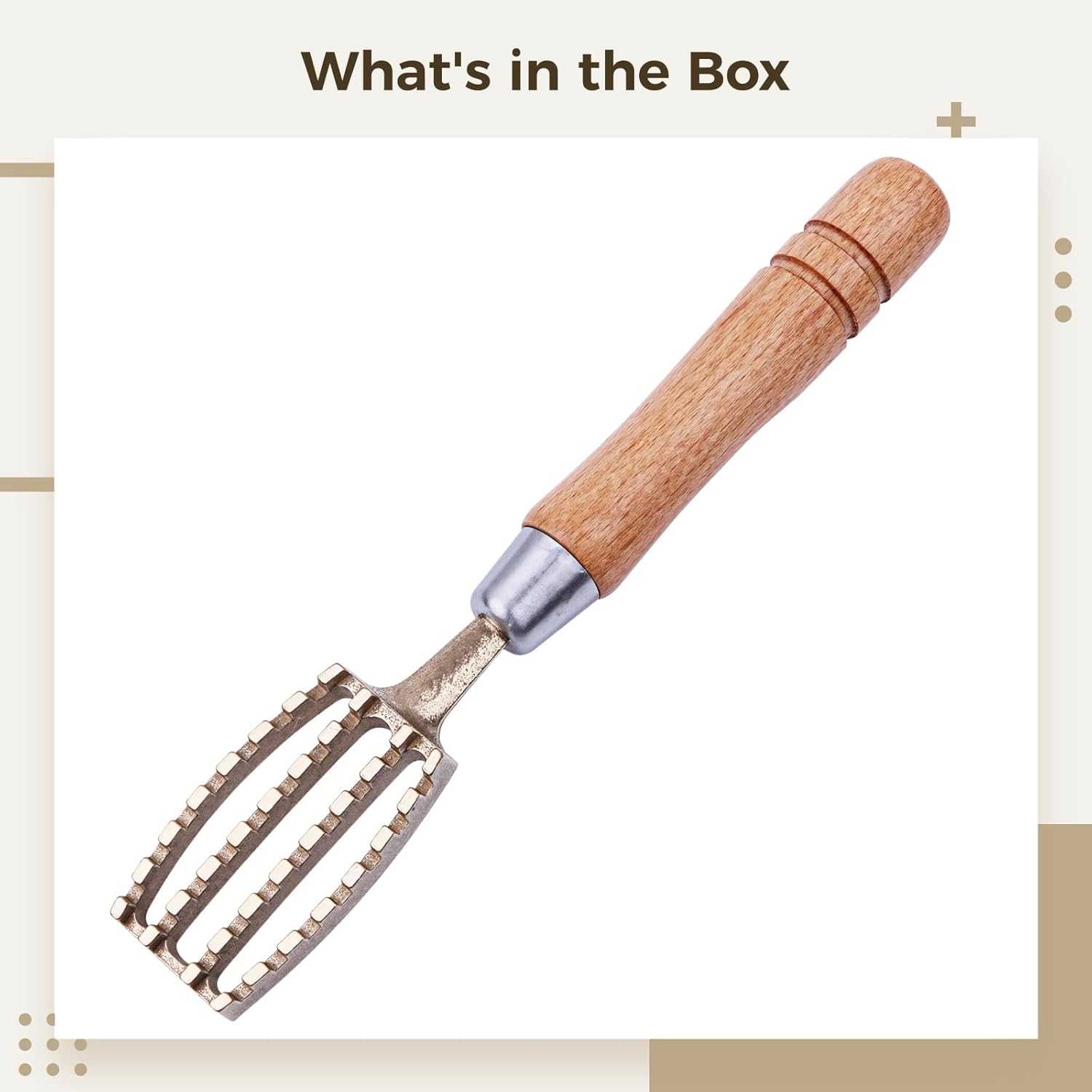 8.3 X 1.2 Inch Fish Scaler With Brass Sawtooth Blade, Wooden Handle Tool For Fast Fish Scale Removal