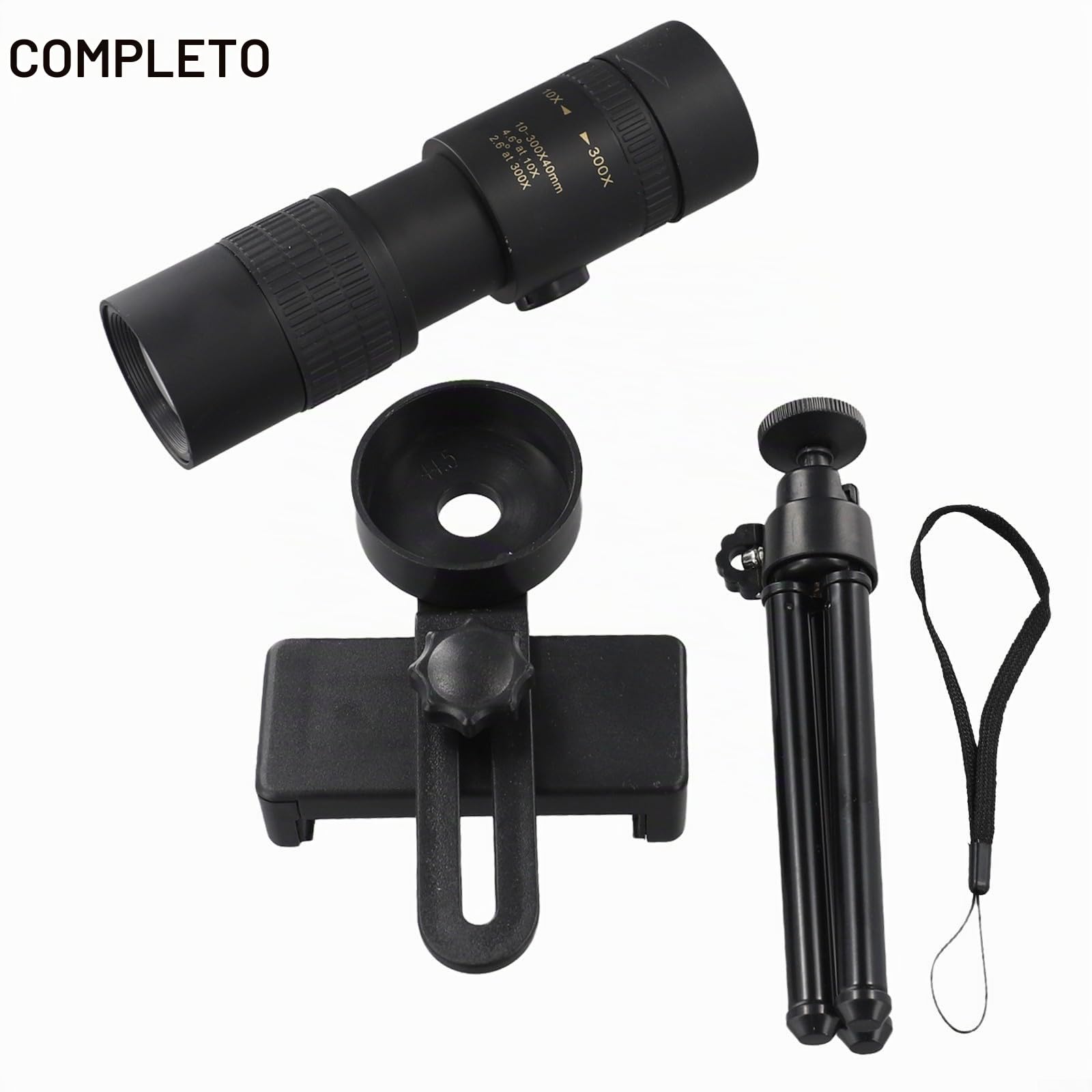 Monoculare con zoom 10-300x, visione notturna in condizioni di scarsa illuminazione, per campeggio e osservazione della (tuta)