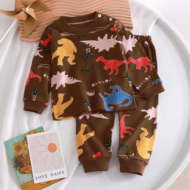 Image of Bold N Elegant Kids Cotton Printed Funky Cool Cartoon Print Full Sleeve T-Shirt & Pajama Lower Casual Clothing Set