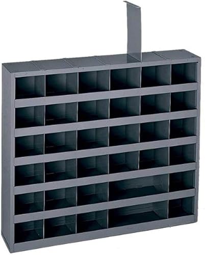 Durham 314-95 36 Compartimientos de piezas ajustables de apertura de acero laminado en frío, color gris, 23-3/4 pulgadas de ancho x 4-3/4 pulgada de