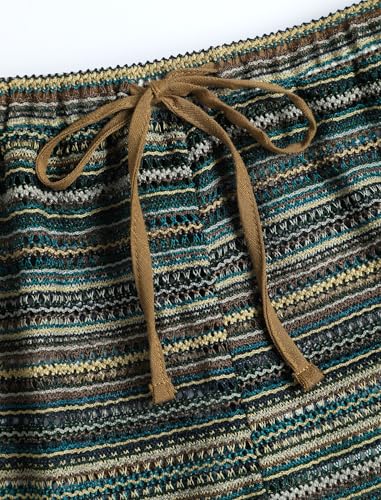 Image of ZAFUL Womens Beach Cover Up Pants Sexy Crochet Drawstring Elastic Boho Swimsuit Cover Up Long Pants Beach Wear