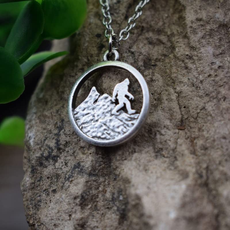 ECOLEEX - Sasquatch Necklace, Big Foot, Bigfoot Necklace, Mythology, Minimalist Pendant, Geek Gift, Fun
