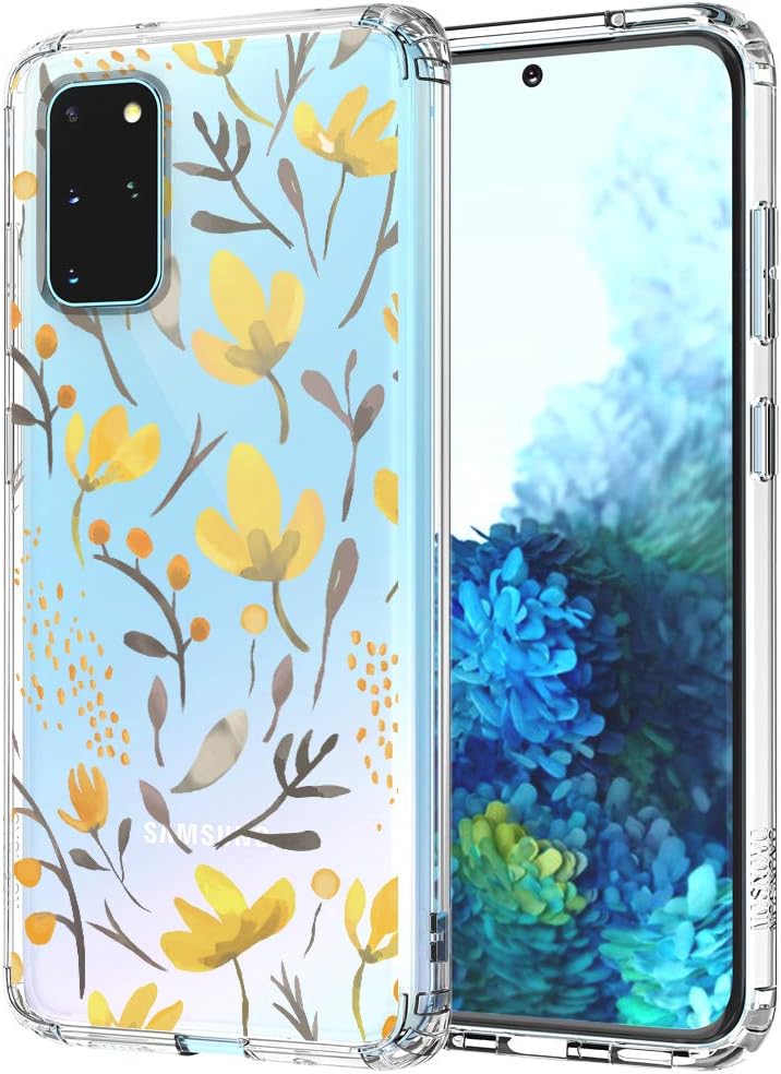 MOSNOVO Designed for Galaxy S20 Plus Case, [6.6 FT Military Grade Drop Protection] Clear Shockproof Phone Cover for Samsung Galaxy S20 Plus - Yellow Floral