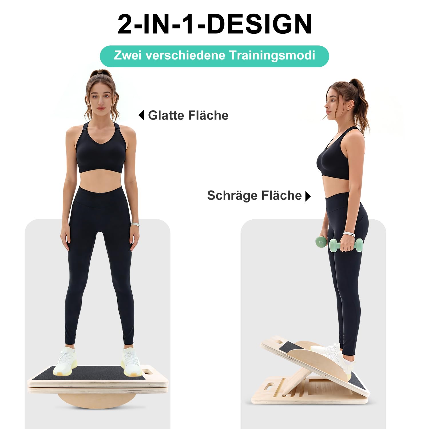Planche Inclinée en Bois Planche D'étirement des Mollets Planches D'équilibre Réglable Slant Board Etirements Mollet Portable Etireur de Mollets pour Physiothérapie Genoux Chevilles Jambes