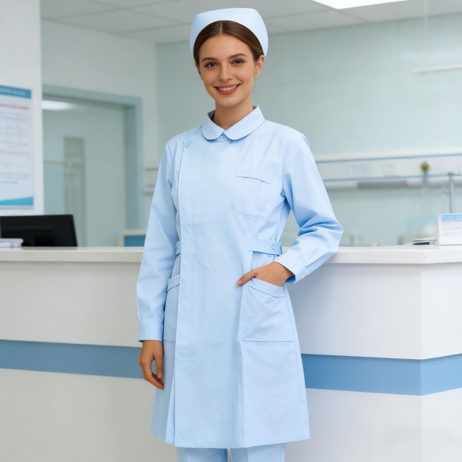 Blouse Blanche Chimie Lycee Coton laboratoire Blouse Medicale blanc manches longues medicale femme/homme