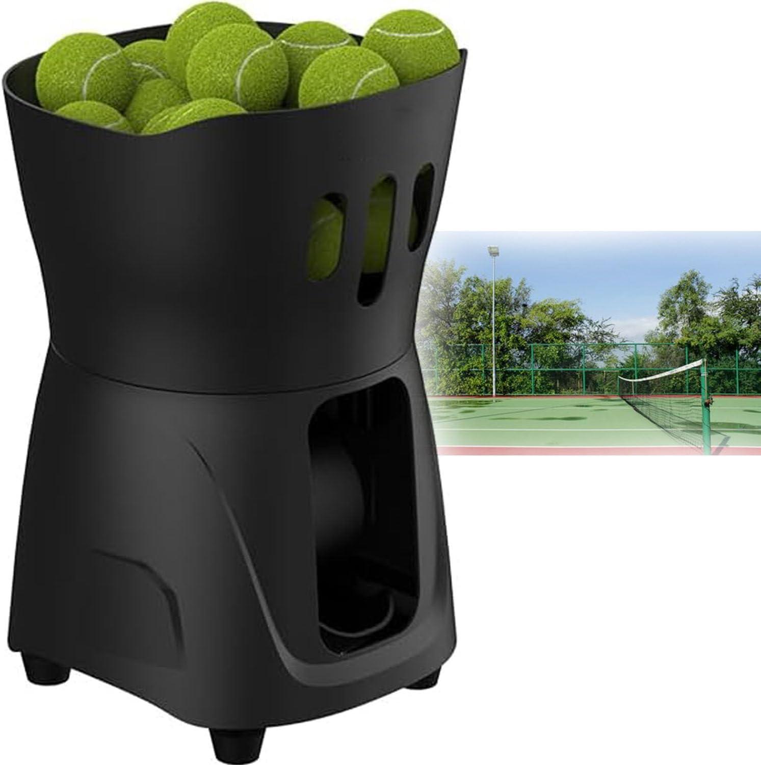Intelligent Tennis Ball Machine,Mini Tennis Ball Server,with APP Control,Manually Adjustable Launch Angle, Built-in Lithium Battery