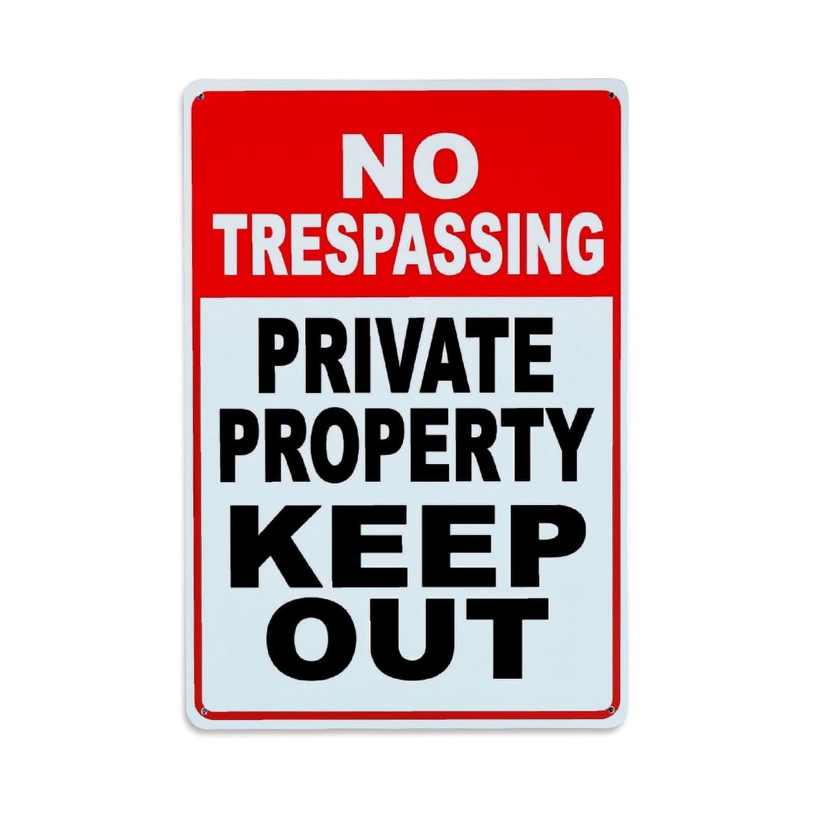 Nestemfo Vintage No Trespassing Private Property Keep Out Sign Tin Sign Metal Sign, Living Room,Bar, Home, Bedroom Wall Decor,Retro Metal Poster 8X12 Inches