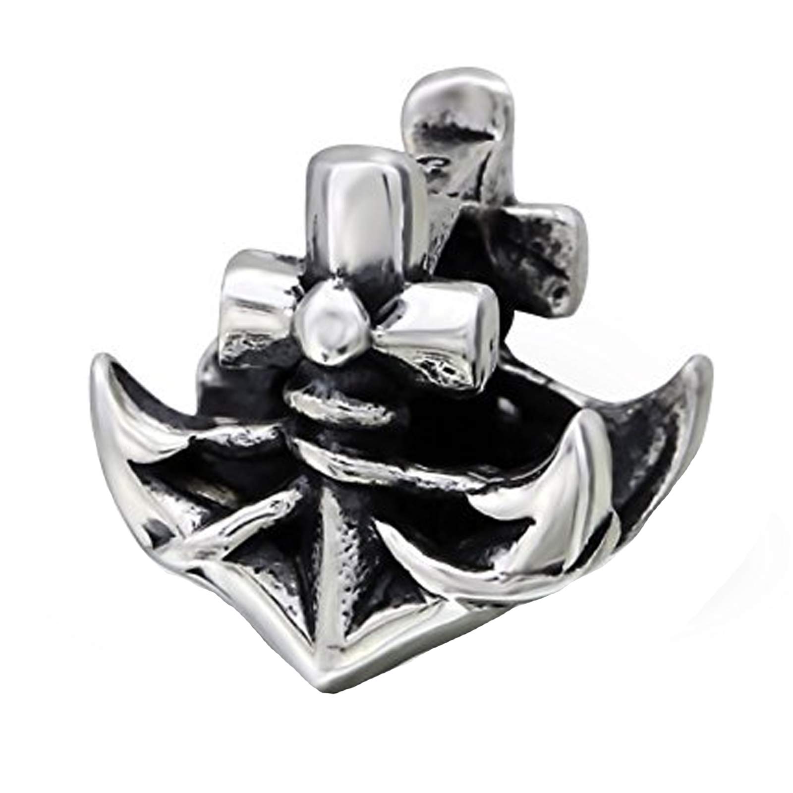 SilvadoreSilver Bead - Anchor Ship Boat Solid Tied Knot Style Design - 925 Sterling Charm 3D Slide On 480 - Fits European Bracelet - Gift Boxed