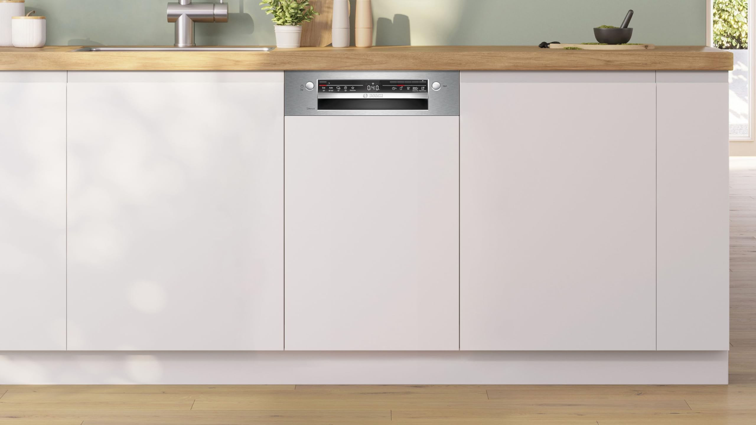 Bosch SPI2HKS42E - Serie 2 - Lavavajillas empotrables (45 cm, 10 cubiertos) - Home Connect - Diadema metallic