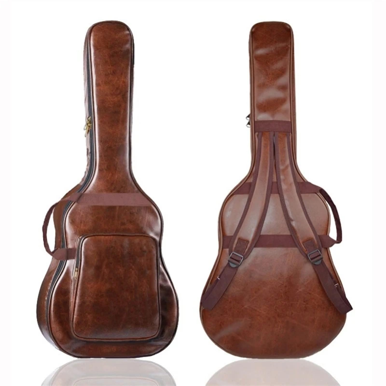 Gitarrentasche Klassischer Gitarren-Rucksack aus wasserdichtem, verdicktem PU-Leder, 40/41 Zoll, Tragetasche for Gitarrenkoffer, Zubehör for Musikinstrumente(Black)