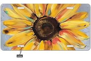 Gorgeous Floral Masterpiece: Yellow Sunflower Rose Front License Plate